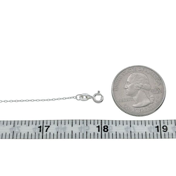 Vintage SU Sterling Silver 925 0.8mm Chain Link Necklace 18" - Picture 2 of 3